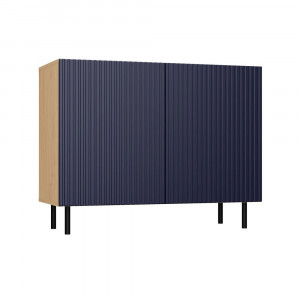 COM511 - Comoda 100 cm, cu raft pentru dormitor, living, dining: Maro-Albastru - Img 5