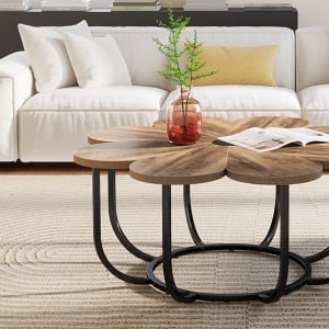 MAI21 - Masuta de cafea, 100 cm, masa living, stil industrial - Maro - Negru - Img 10