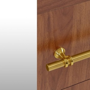 Masuta machiaj cu Oglinda LED si 2 Sertare pentru Cosmetice, Set Masa toaleta 150 cm, Negru / Maro, masuta cosmetica, vanity - SEN259 - Img 11