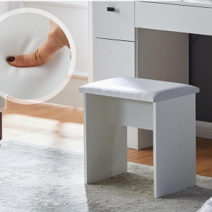 Masuta machiaj cu Oglinda LED si 3 Sertare pentru Cosmetice, Set Masa toaleta 117 cm, Alb, masuta cosmetica, vanity - SEA463 - Img 5
