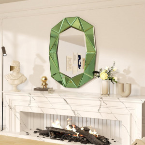 OGV1 - Oglinda ornamentala 3D Verde 72 x 100 cm, pentru perete, dormitor, living - Verde - Img 3