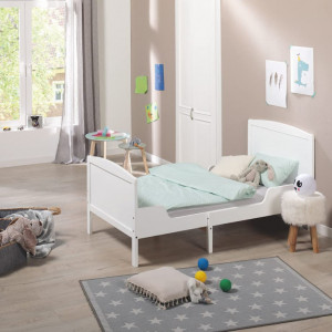 PAAC209 - Pat extensibil pe lungime 80x130-200 cm pentru fetite sau baieti, cu somiera