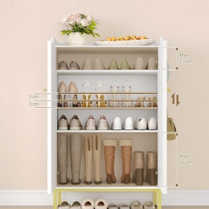 Pantofar alb, 74 cm, pantofare, depozitare pantofi, mobilier hol cu rafturi - PANA39 - Img 6