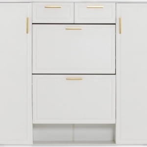 Pantofar Ingust, 120 cm sau 95 cm, pantofare, depozitare pantofi, mobilier hol - Alb - PANA207 - Img 8