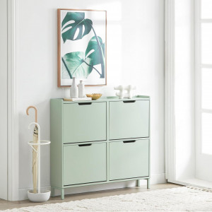 PANV2 - Pantofar 100 cm foarte ingust, 4 compartimente, pantofare, depozitare pantofi, mobilier hol - Verde - Img 6