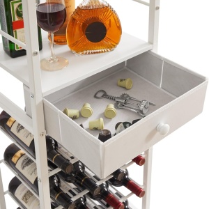 RVI8 - Rafturi Vin, 40 cm, depozitare vin, raft stil industrial, bucatarie, living, dining - Negru / Alb / Maro - Img 3
