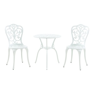 SEGA101 - Set Masa si 2 scaune gradina, terasa, balcon - Alb / Gri patinat / Alb patinat / Bronz - Img 12