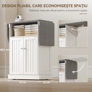 2 in 1 Comoda si Masa Calcat cu raft, 54 cm - Alb - Gri - COA1 - Img 5