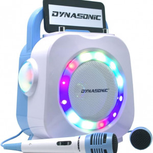CADC7 - Set Sistem Mini Karaoke si 2 Mini Microfoane, Jucarii copii, Cadou pentru Craciun, Petreceri in familie - Albastru - Img 8