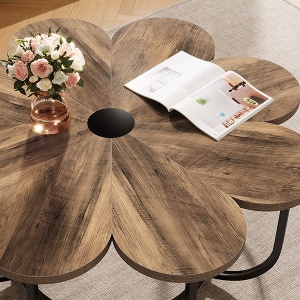 MAI21 - Masuta de cafea, 100 cm, masa living, stil industrial - Maro - Negru - Img 2