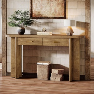 MAM33 - Masa Consola cu colturi rotunjite, 160 cm, masuta hol, living, dining, dormitor - Maro - Img 2