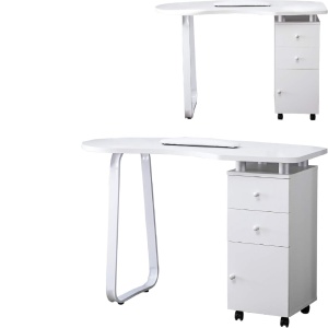 MANIA204 - Masuta manichiura, 118 cm, cu pernita, masa cosmetica - Alba - Img 5
