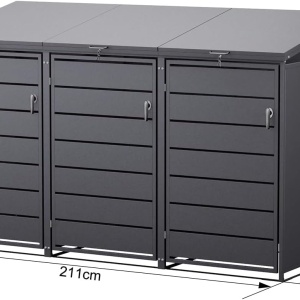 MAPG2 - Masca metalica Gri Antracit pentru 3 Pubele Gunoi - Img 4