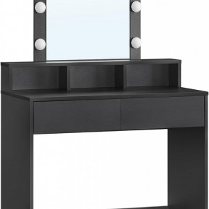Masuta machiaj cu Oglinda LED si 2 Sertare pentru Cosmetice, Set Masa toaleta 80 cm, masuta cosmetica, vanity - SEN30 - Img 4
