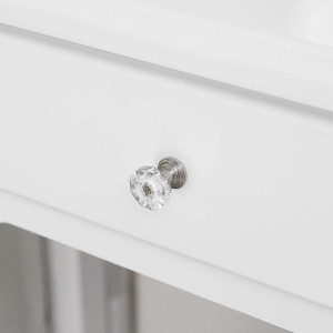 Masuta machiaj cu Oglinda LED si 5 Sertare pentru Cosmetice, Set Masa toaleta 80 cm, Alb, masuta cosmetica, vanity - SEA338 - Img 2