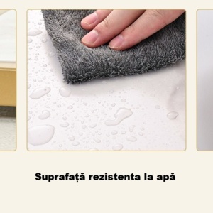 MAU43 - Masa Consola, 105 cm, masuta hol cu rafturi, living, dormitor - Auriu / Alb Imitatie de Marmura - Img 7