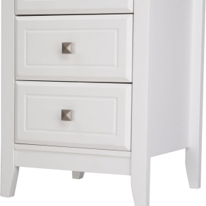 NOA248 - Set 2x Noptiere albe 40 cm, cu 3 sertare - Alb - Img 3