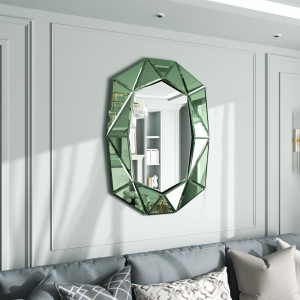 OGV1 - Oglinda ornamentala 3D Verde 72 x 100 cm, pentru perete, dormitor, living - Verde - Img 4
