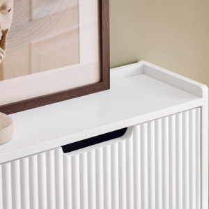 PANA27 - Pantofar 100 cm foarte ingust, 4 compartimente, pantofare, depozitare pantofi, mobilier hol - Alb sau Negru - Img 7
