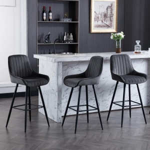SCB209 - Set 2x Scaune Bar - Negru / Gri - Img 3