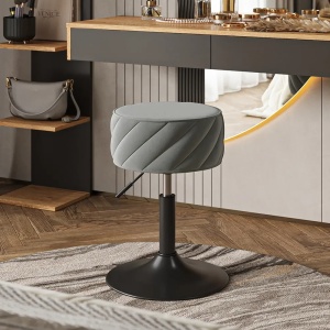 SCN1 - Scaun tapitat masuta toaleta, 35 cm, Taburet catifea machiaj cu inaltime reglabila, cosmetica - Diverse culori - Img 11