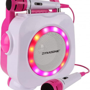 CADC6 - Set Sistem Mini Karaoke si 2 Mini Microfoane, Jucarii copii, Cadou pentru Craciun, Petreceri in familie - Roz