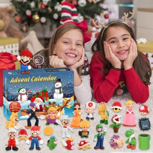 CADV30 - Calendar Advent Copii - Personaje Super Bros, 24 Surprize pentru Craciun pentru fete si baieti - Img 2