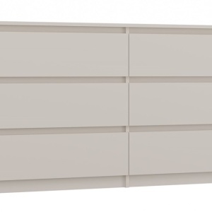 LAC507 - Comoda 140 cm, cu 6 sertare, pentru dormitor, living, dining - Crem - Img 4