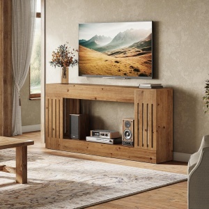 MAM40 - Masa Consola, 160 cm, masuta hol cu raft, living, dining, dormitor - Maro - Img 2