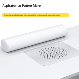 Masuta manichiura Alba / Roz / Neagra, 108 cm, birou, masa cosmetica pentru salon cu Aspirator Incorporat, Pernita, Sertare si Dulap - MANIA209 - Img 11