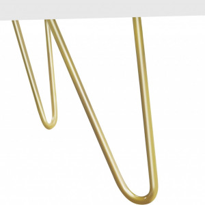 NOA232 - Set 2x Noptiere albe 40 cm, cu 2 sertare - Alb - Auriu - Img 2