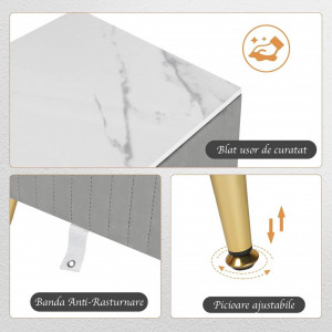 NOG205 - Set 2 Noptiere, 41 cm, cu 3 sertare pentru dormitor - Gri - Auriu - Img 7