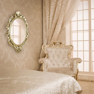 OGAU8 - Oglinda 44x56 cm, pentru perete, ornamentala dormitor, living - Aurie