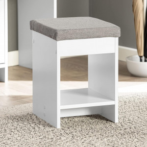 PANA18 - Pantofar 95 cm, 3 compartimente si un dulap, pantofare, depozitare pantofi, mobilier hol cu taburet- Alb - Img 4