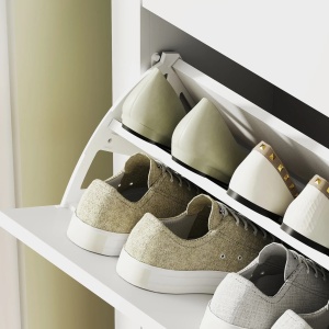 PANA30 - Pantofar 80 cm ingust, 2 compartimente duble, pantofare, depozitare pantofi, mobilier hol - Alb sau Verde - Img 6