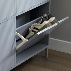 PANG6 - Pantofar 100 cm foarte ingust, 4 compartimente, pantofare, depozitare pantofi, mobilier hol - Gri - Img 6