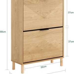 PANM8 - Pantofar 60 cm cu 2 compartimente, pantofare, depozitare pantofi, mobilier hol riflaje - Maro - Img 8