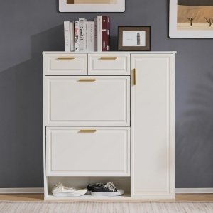 Pantofar Ingust, 120 cm sau 95 cm, pantofare, depozitare pantofi, mobilier hol - Alb - PANA207 - Img 3