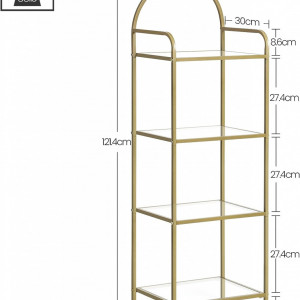 RAAU5 - Raft curbat, 40 cm, 4 rafturi pentru birou, hol, living, baie - Auriu - Img 4