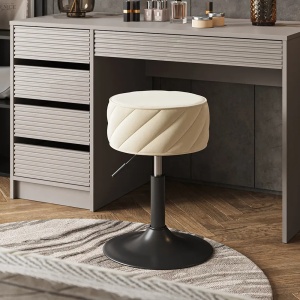 SCN1 - Scaun tapitat masuta toaleta, 35 cm, Taburet catifea machiaj cu inaltime reglabila, cosmetica - Diverse culori - Img 12