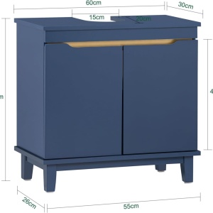 BLUME8 - Set Mobilier Baie Blume 2 piese - Masca chiuveta, Dulap inalt - Albastru - Img 6