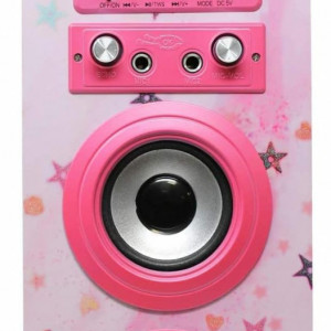 CADC9 - Set Sistem Mini Karaoke si 2 Mini Microfoane, Jucarii copii, Cadou pentru Craciun, Petreceri in familie - Roz - Img 5
