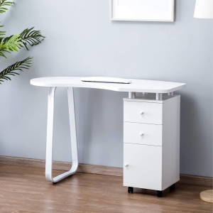 MANIA204 - Masuta manichiura, 118 cm, cu pernita, masa cosmetica - Alba