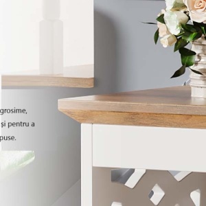 Masa Consola alba, 105 cm, masuta hol, living, dormitor - MAA1 - Img 11