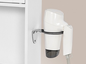 Masuta machiaj cu Oglinda LED si 10 Sertare pentru Cosmetice, Set Masa toaleta 150 cm, Alb, masuta cosmetica cu Priza si USB, vanity cu Suport Uscator de Par si Dulapior Bijuterii - SEA10 - Img 8