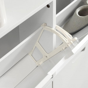 PANA17 - Pantofar 100 cm foarte ingust, 4 compartimente, pantofare, depozitare pantofi, mobilier hol - Alb - Img 3
