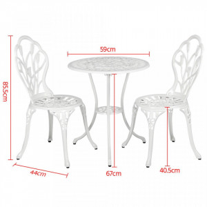SEGA201 - Set Masa si scaune gradina, terasa, balcon, bistro - Alb - Img 5