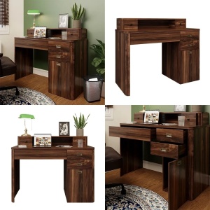 BIM2 - Masa de birou , 120 cm, home office cu 5 sertare - Maro - Img 2