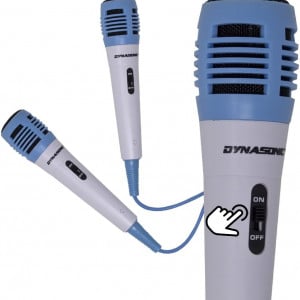 CADC7 - Set Sistem Mini Karaoke si 2 Mini Microfoane, Jucarii copii, Cadou pentru Craciun, Petreceri in familie - Albastru - Img 2