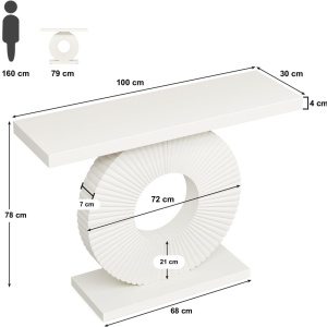 MAN9 - Masa Consola, 100 cm, masuta hol, living, dormitor - negru - Img 2